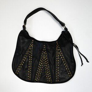 Retro Black Studded Handbag in Vegan Leather